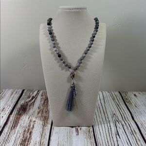Silk Jasper Gemstone Bead Handmade Beaded Mala Necklace